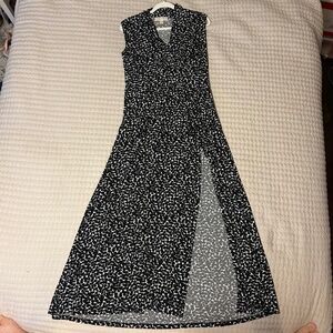 Michael Kors Floral Print Side Slit Maxi Dress